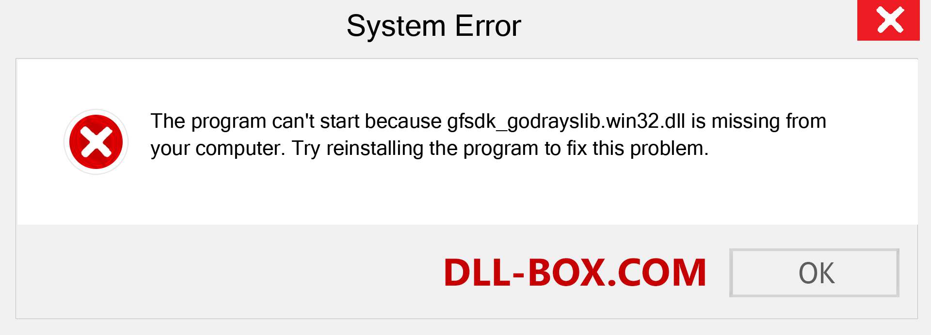  gfsdk_godrayslib.win32.dll file is missing?. Download for Windows 7, 8, 10 - Fix  gfsdk_godrayslib.win32 dll Missing Error on Windows, photos, images